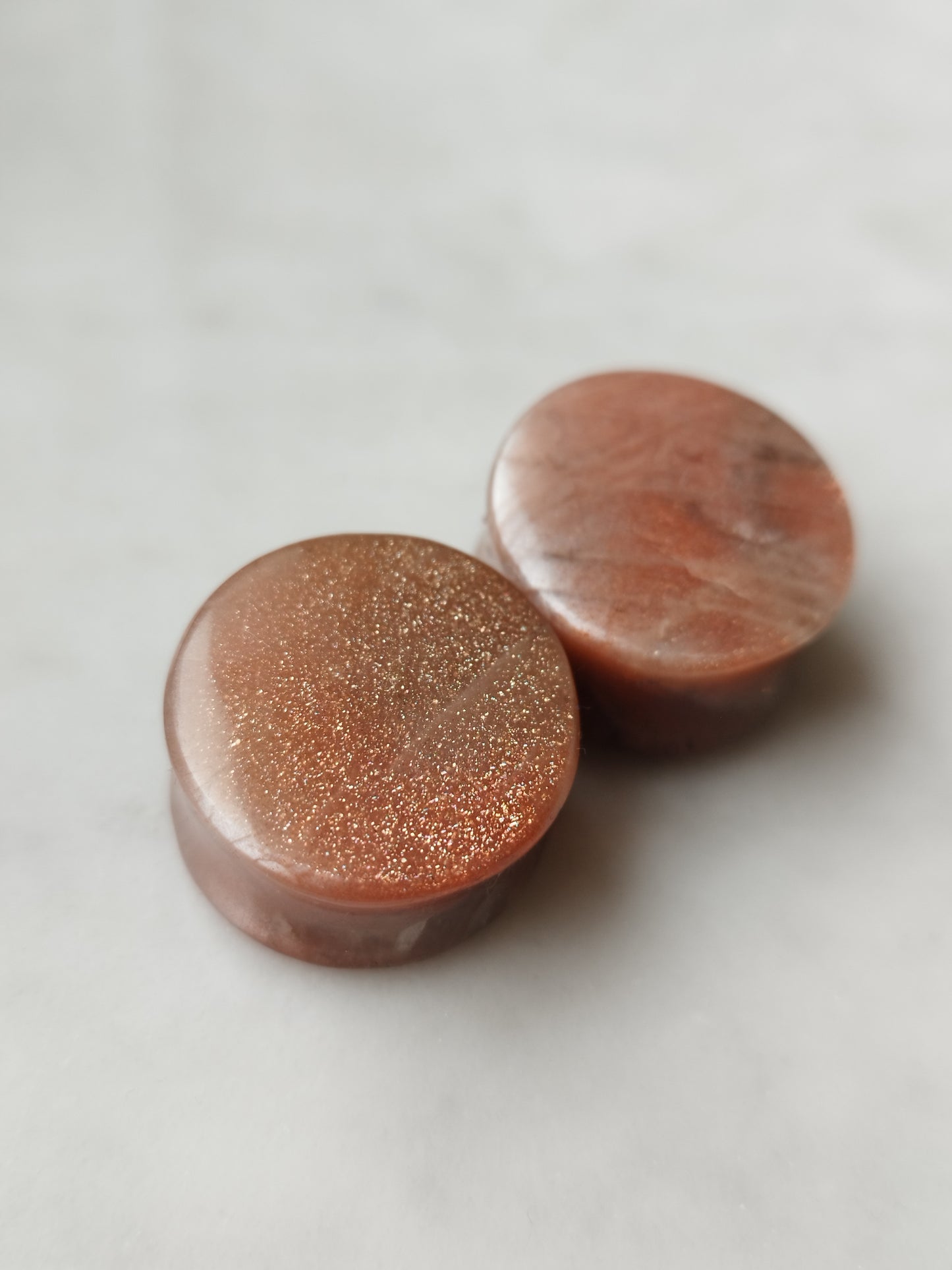 7/8" Sunstone Moonstone Plugs