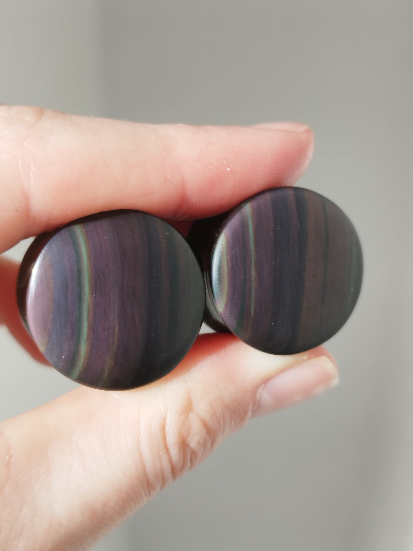 7/8" Rainbow Obsidian Plugs