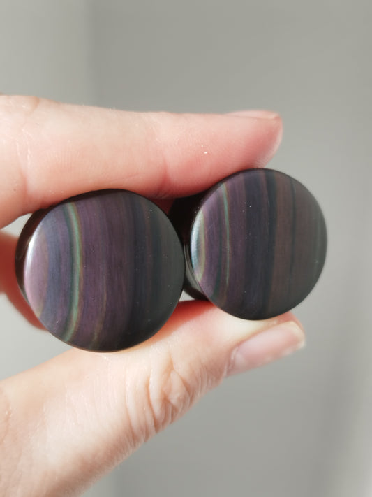 7/8" Rainbow Obsidian Plugs
