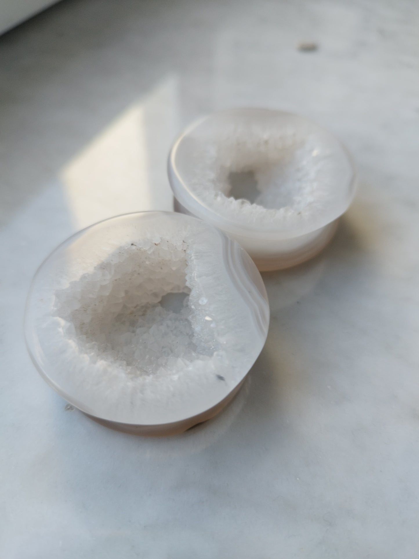 1 1/2" 38mm Agate and Quartz Geode Plugs