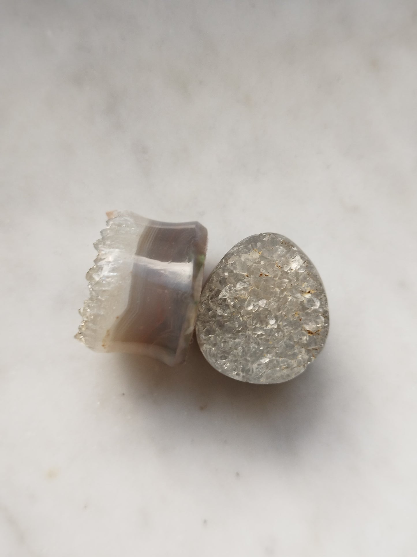 3/4" Grey Druzy Plugs