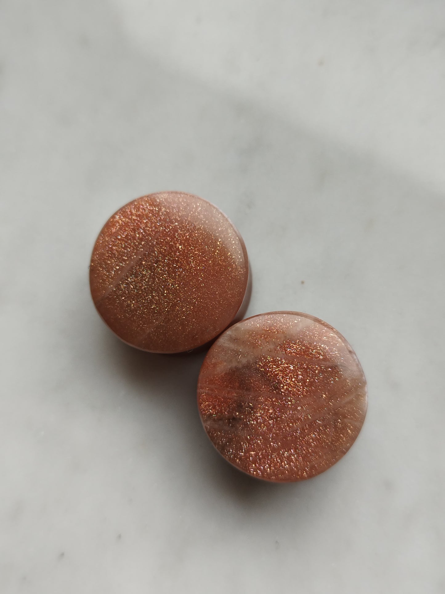 7/8" Sunstone Moonstone Plugs