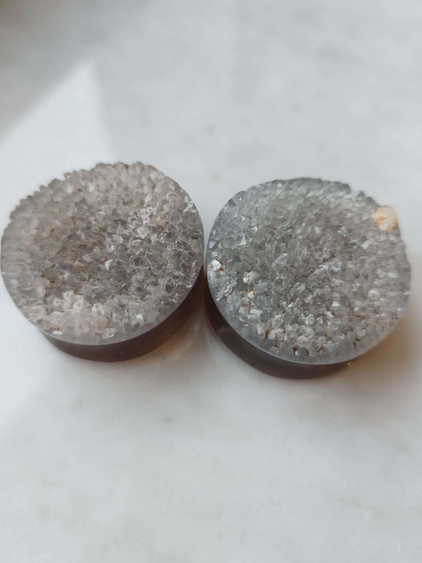 30mm Grey Druzy Plugs