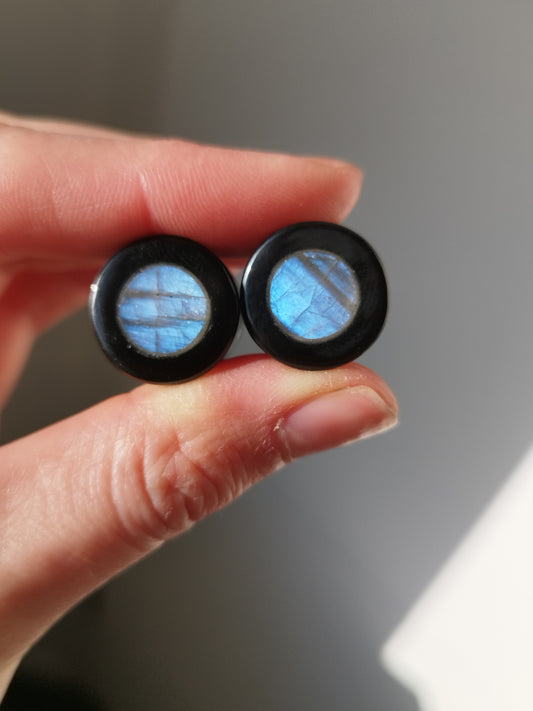 5/8" Moonstone Obsidian Plugs - aeoplugs