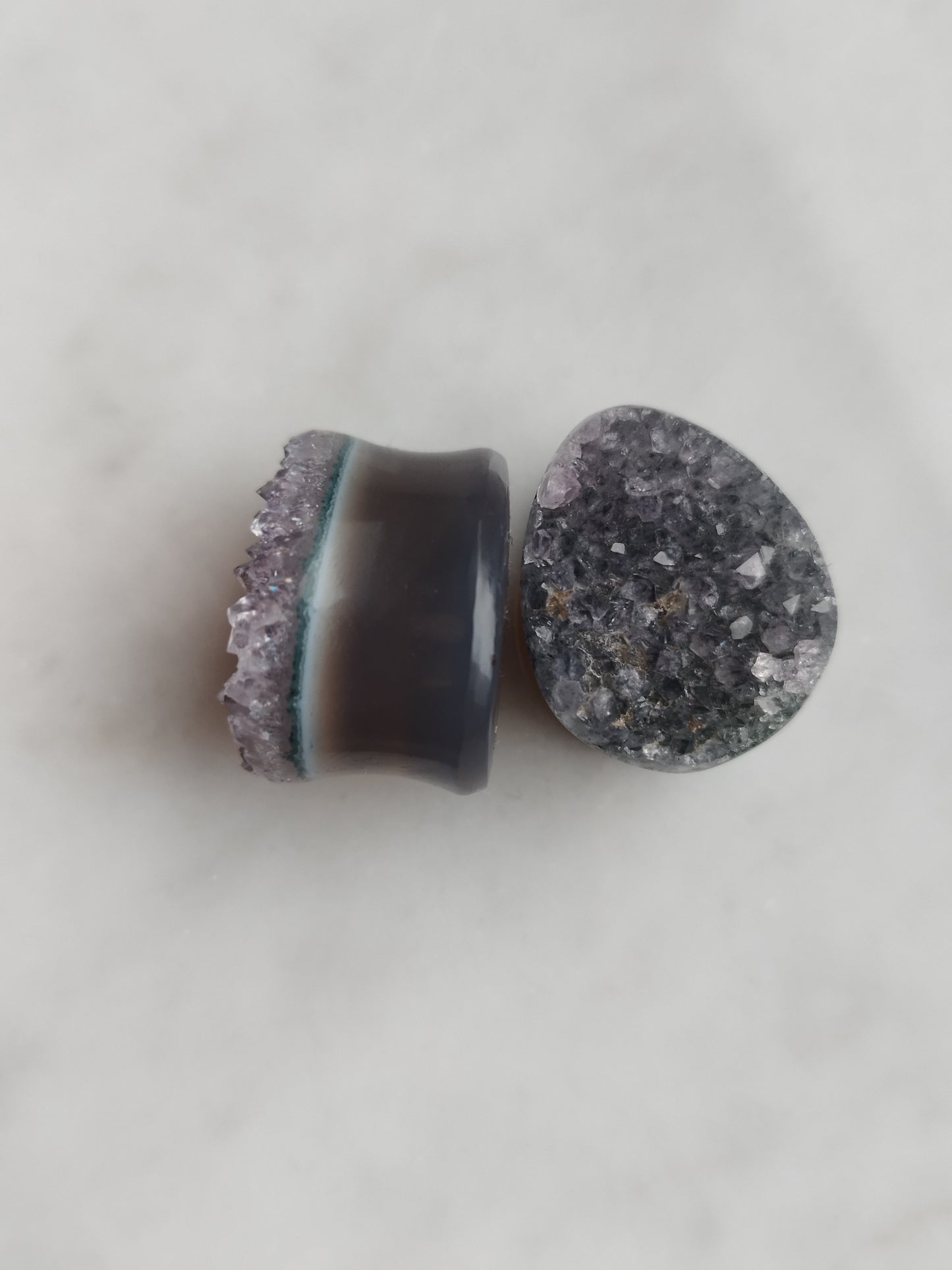 3/4" Amethyst Druzy Plugs