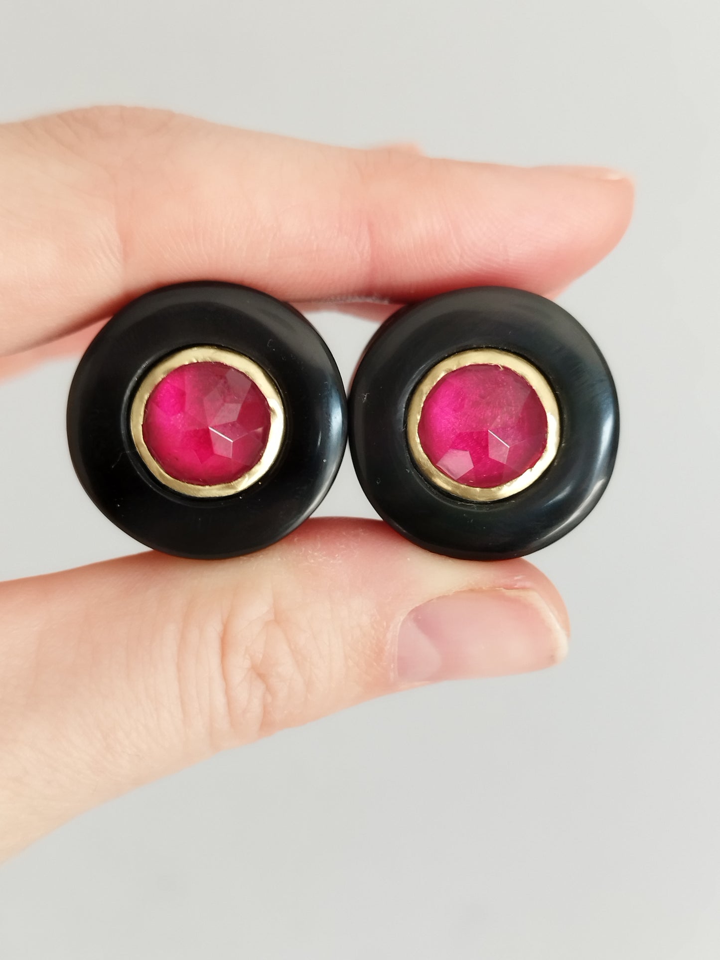 7/8" Rainbow Obsidian and Lab Gemstone Plugs