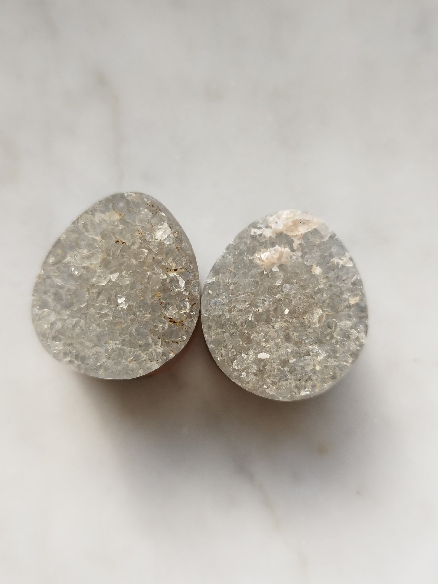 3/4" Grey Druzy Plugs