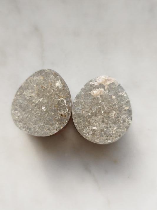 3/4" Grey Druzy Plugs