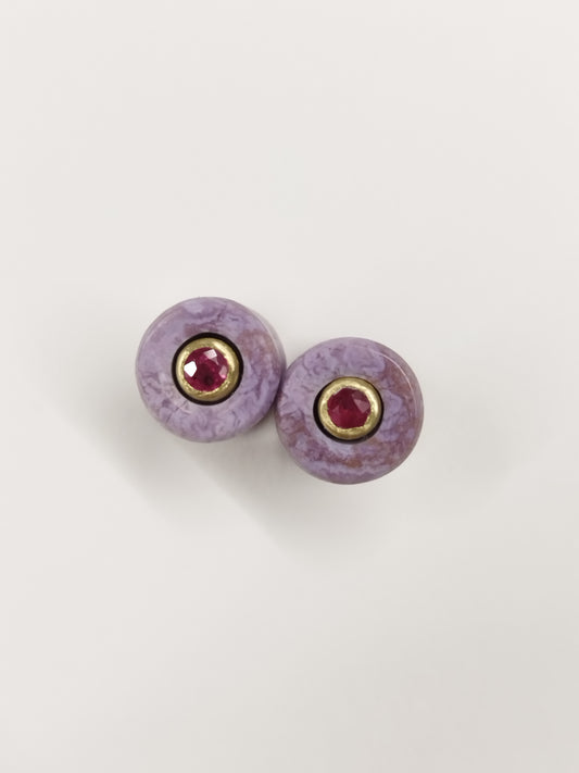 0g Purple Jadeite and Ruby Plugs