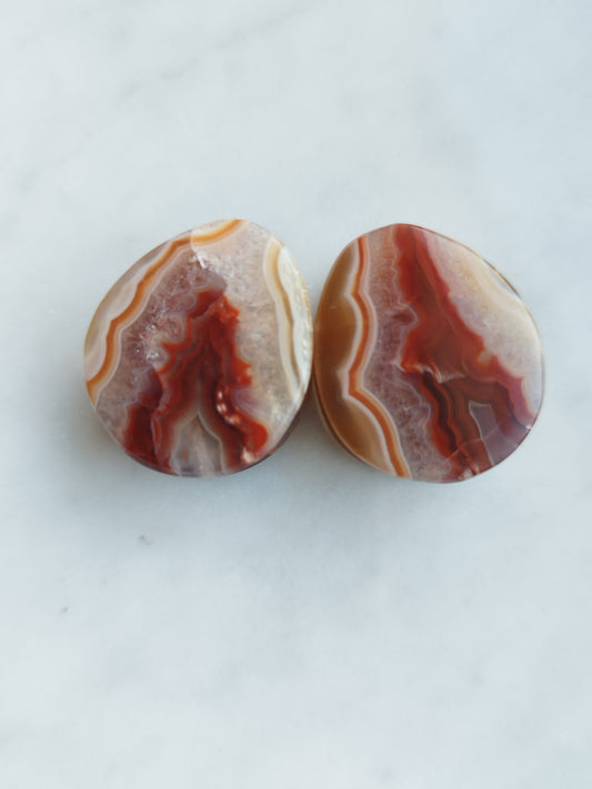 7/8" Malawi Agate Plugs