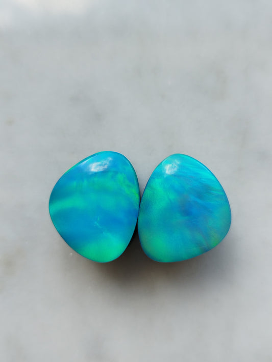 5/8" Aurora Opal Butterfly Wing Plugs