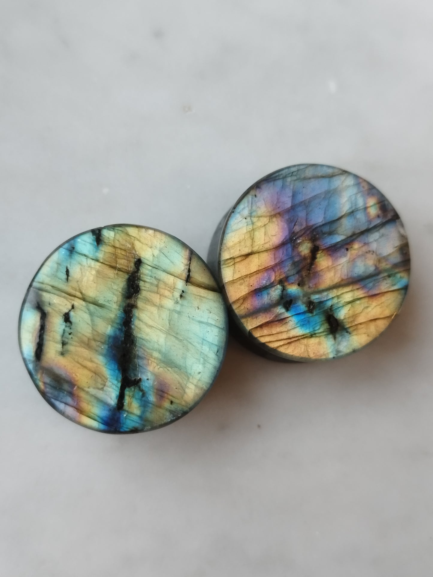 26mm Rainbow Labradorite Plugs
