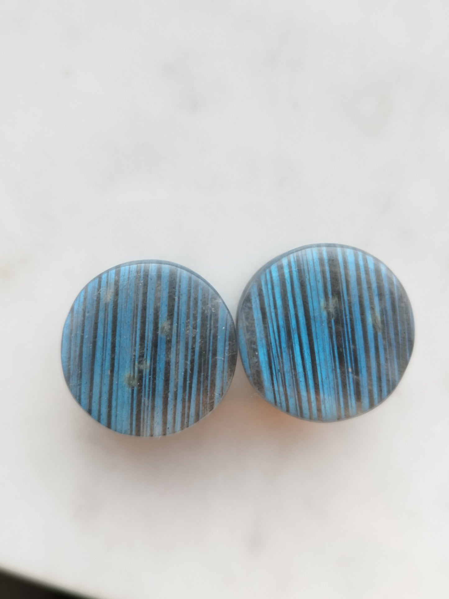 3/4" Blue Striped Labradorite Plugs